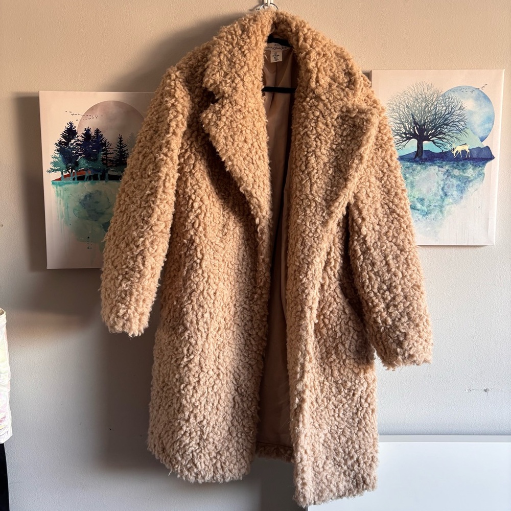 H&M Tan Teddy Jacket Small